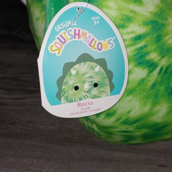 Squishmallows Rocio triceratops green tie dye Official Kellytoy  8" Soft Plush - Picture 5 of 8
